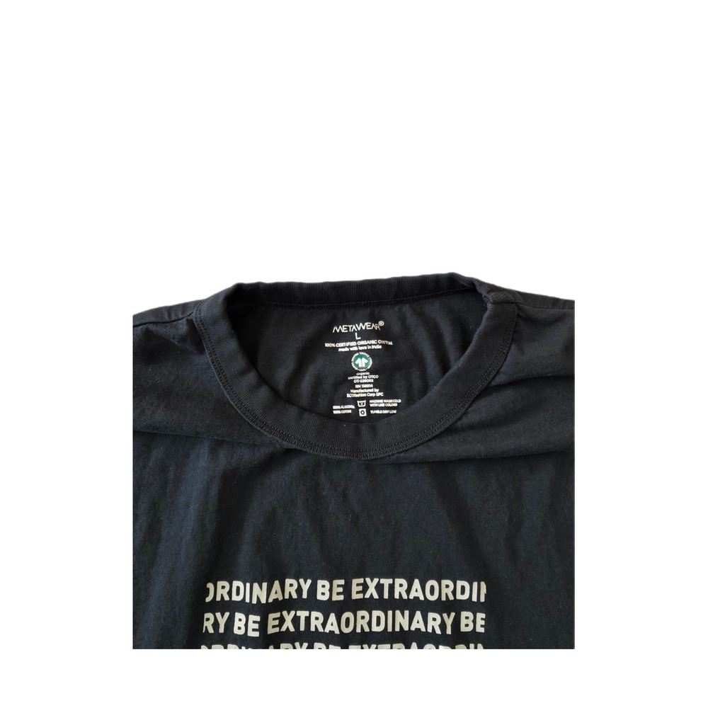 black MetaWear 100% certified organic cotton large long sleeve shirt